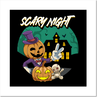 Pumpkin Scary Night Posters and Art